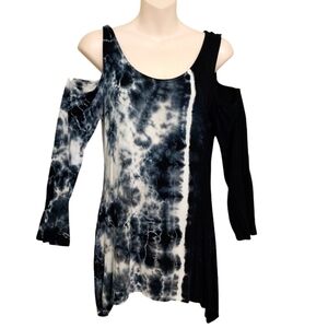 🔵BOGO FREE🔵 Urban X Tie Dyed Hi Lo Cold Shoulder Long Sleeve Top Sz S